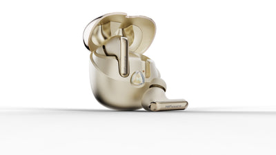 Gold HiFuture SonicAIR wireless earbuds with charging case